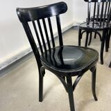 Lot de 16 chaises bistrot bois vernis noir Baumann/ Luterma anées 40/50 France