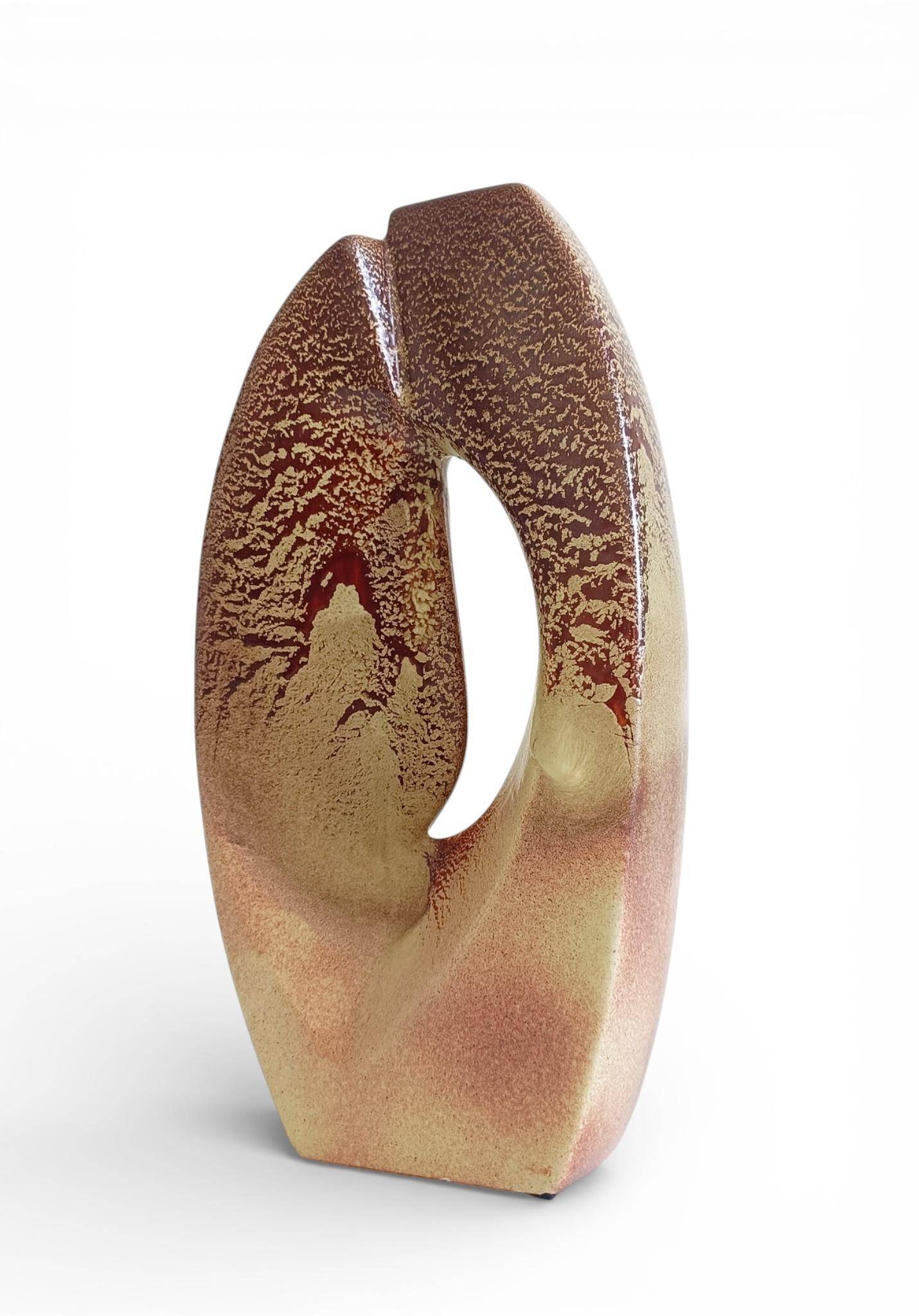 Midcentury Ceramic Vase Sculpture by Roberto Rigon for Bertoncello, Italy, 1960s