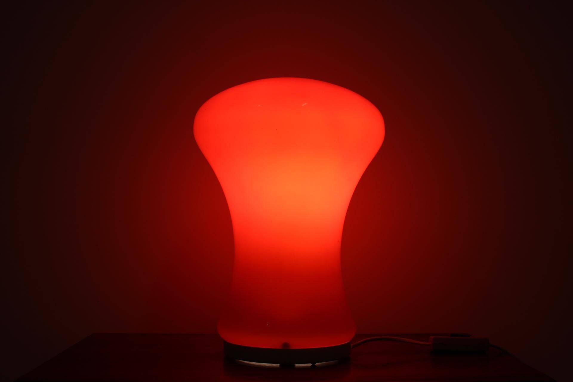 Big Design Red Glass Hotel Table Lamp, 1970s