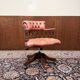 Classic English Chesterfield Desk Chair Salmon Colored