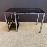 Metal and smoked glass desk