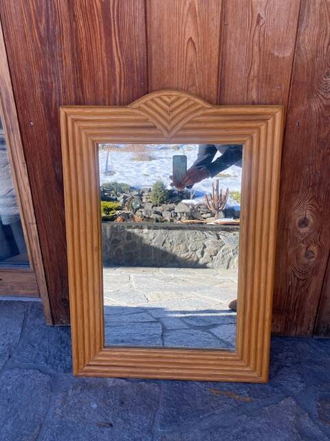 Vintage bamboo large mirror