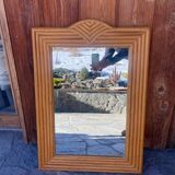 Vintage bamboo large mirror