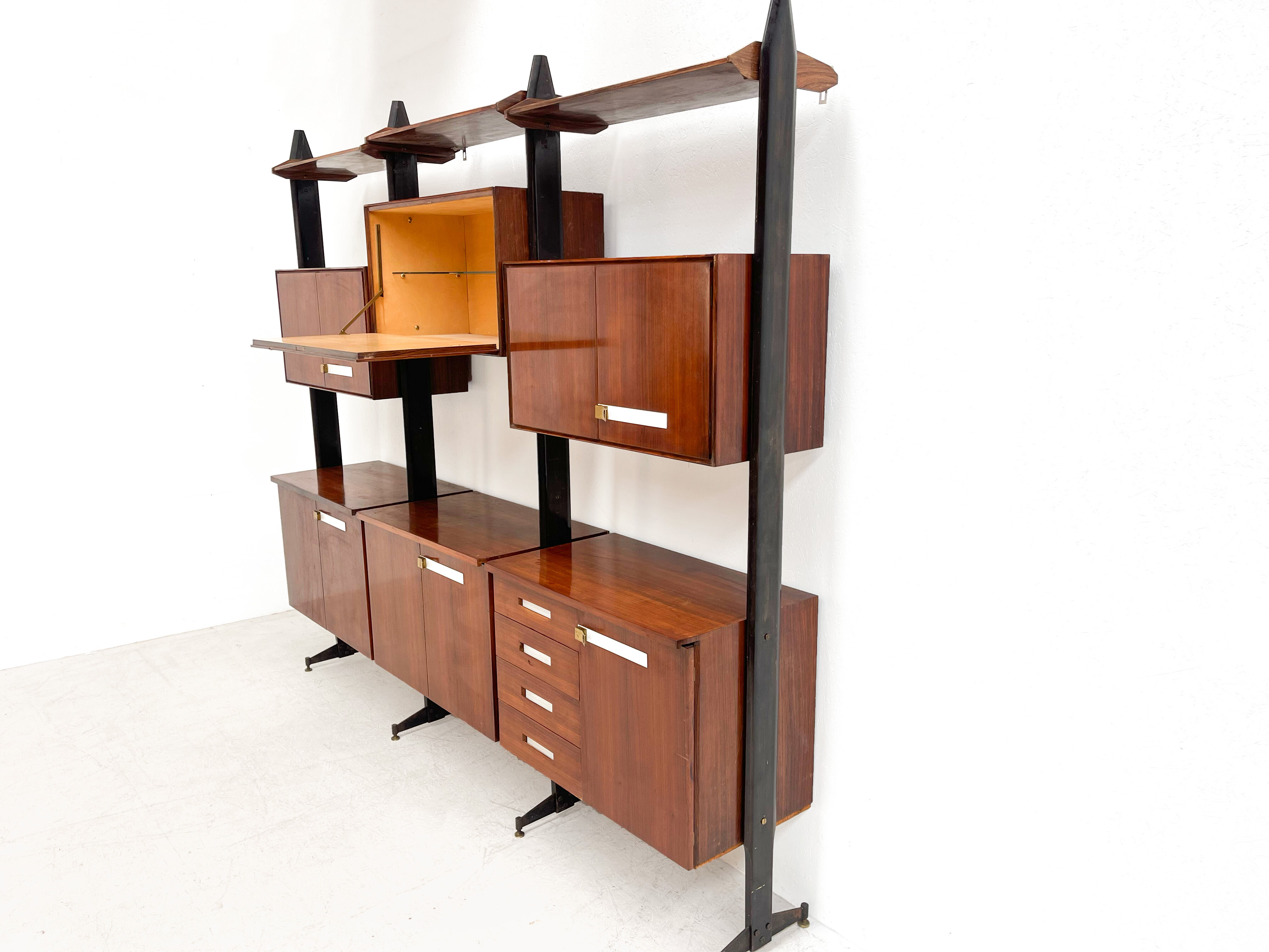 Mid centuryitalian free standing wall unit, 1960s
