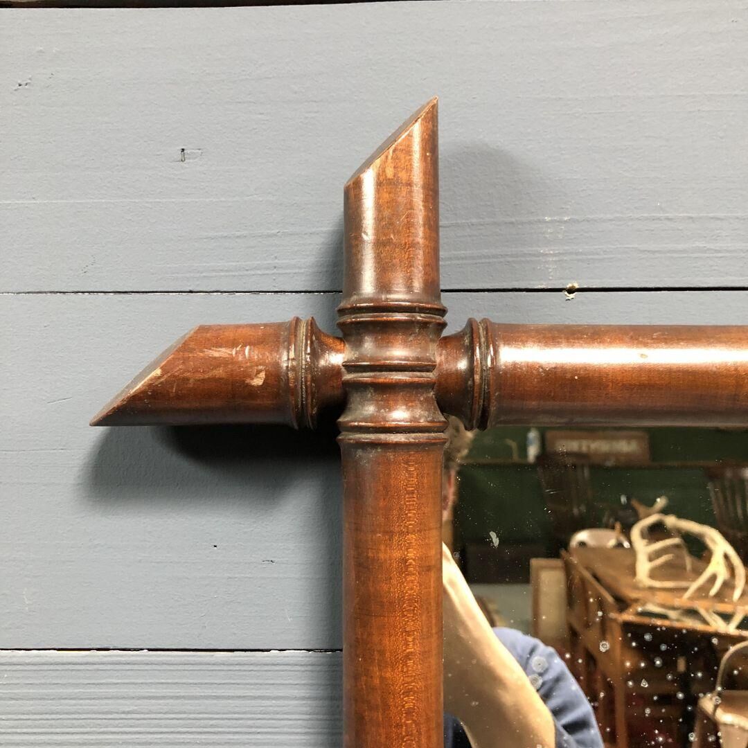 Bamboo faux mirror with dark brown frame 81x63cm