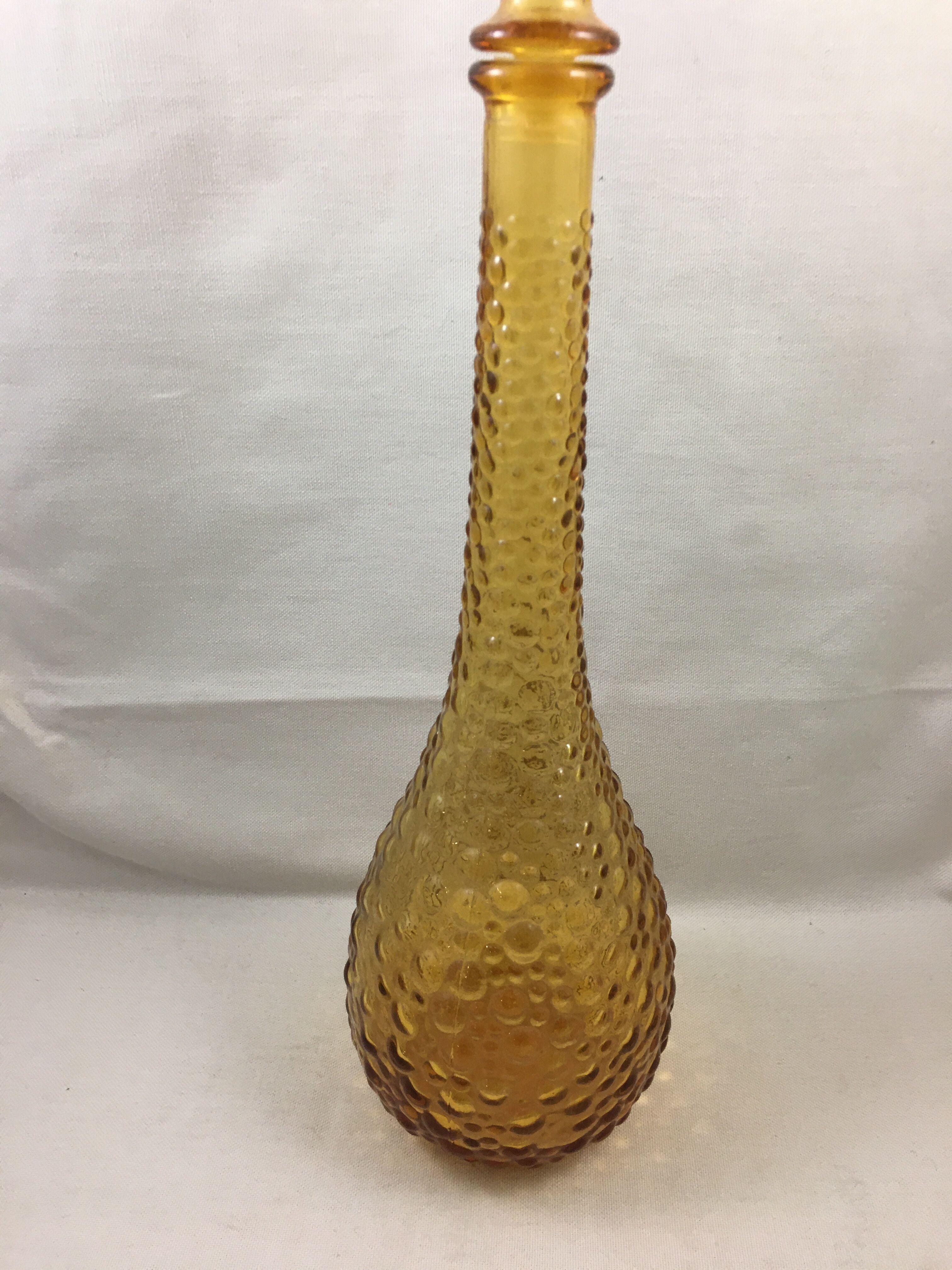 Carafe vintage bottle Empoli amber made in italy