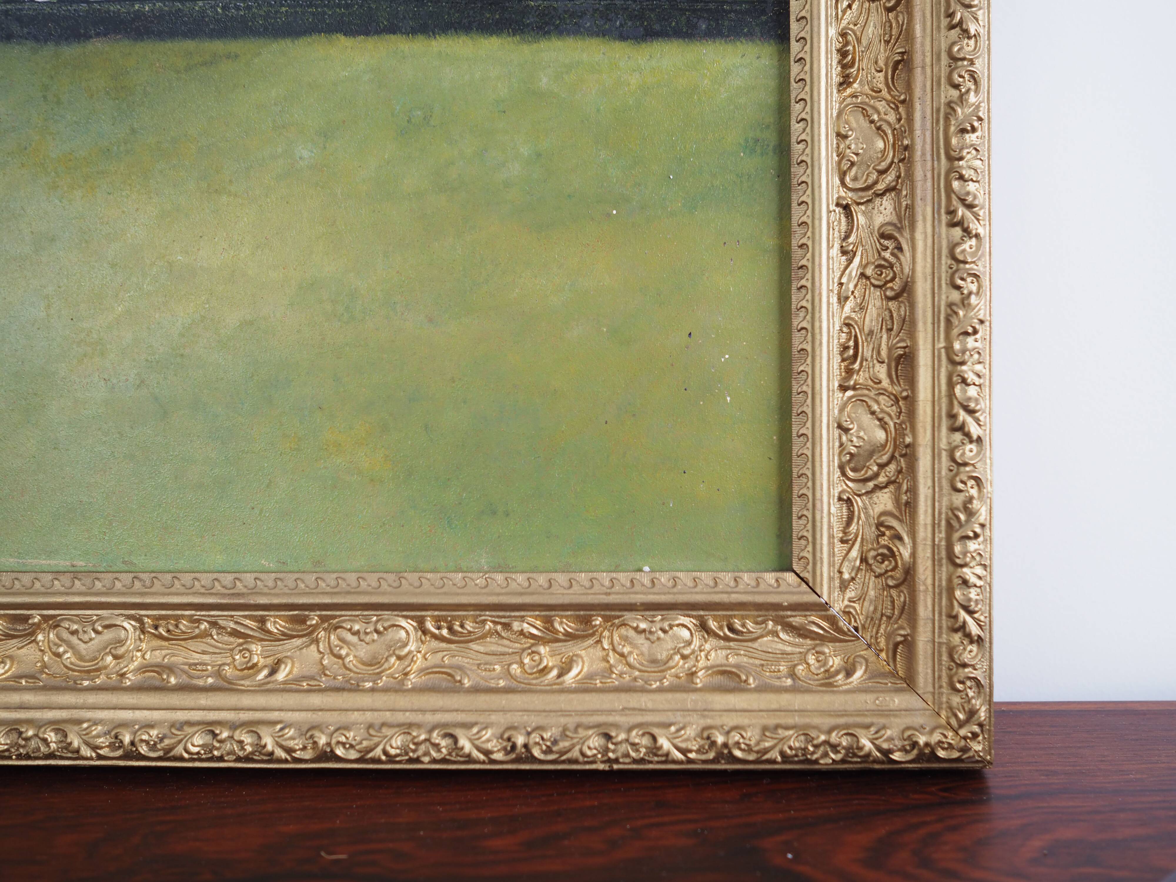 Painting "The Farm”, Scandinavian design, 1970s