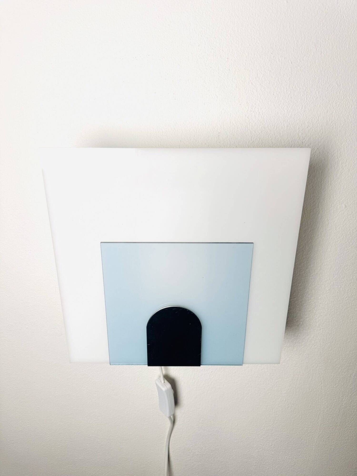 Minimalist Postmodern Square Wall Lights by Nafa Nybro Armaturfabrik, Sweden 1980s