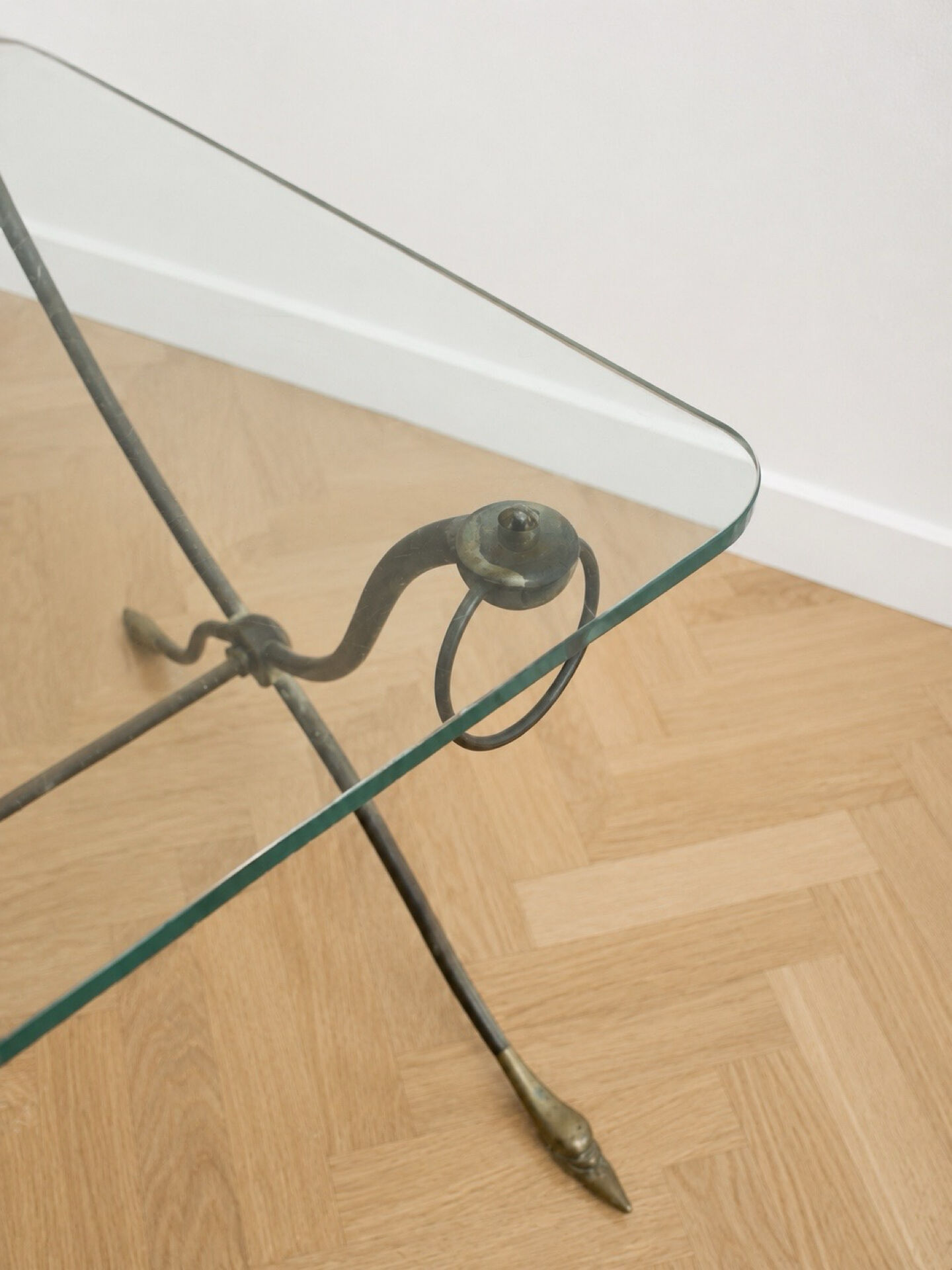 Coffee table Maison Jansen with swan necks 1940