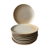 Set of 9 flat plates Grès CNP Village France