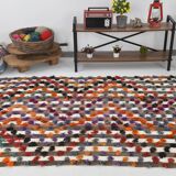 Polka dot wool vintage rug