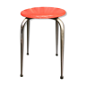 Tabouret rond en skaï rouge