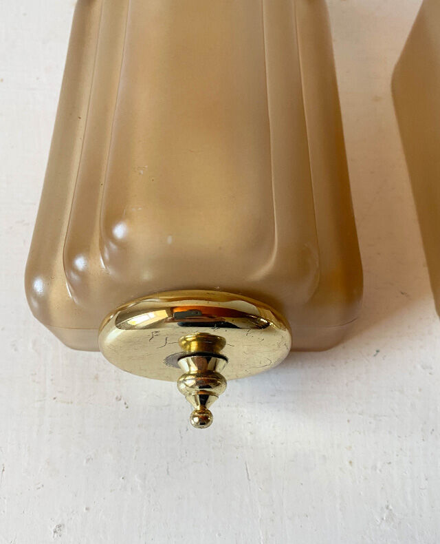 Pair of art deco style glass wall lamps