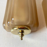 Pair of art deco style glass wall lamps