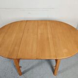 Beech dining table with extensions, 80s