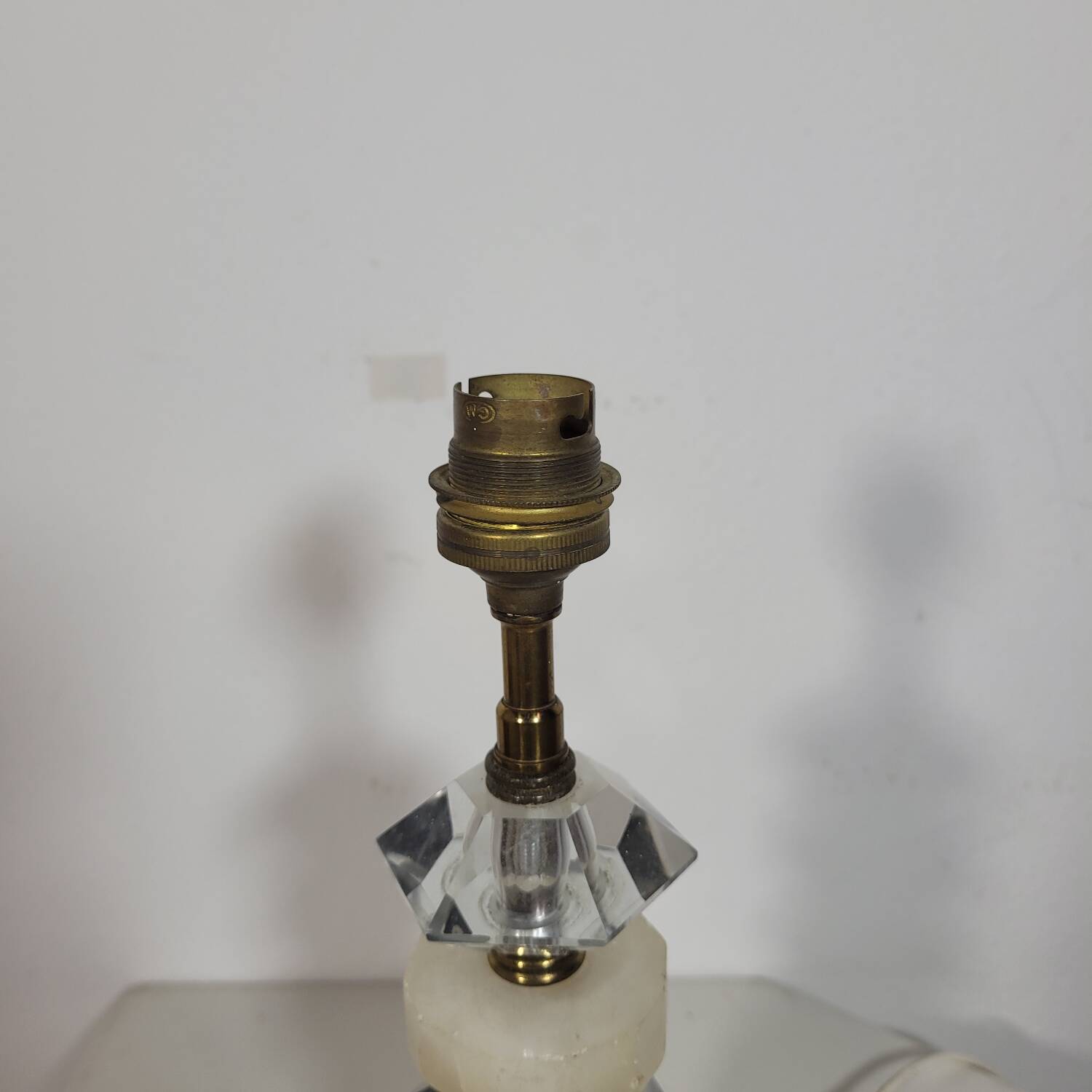 Vintage lamp in marble, glass and brass 1950s