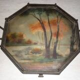 Art Deco hammered iron plateau or centrepiece table signed Germonde.