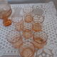 Pink glass liquor service