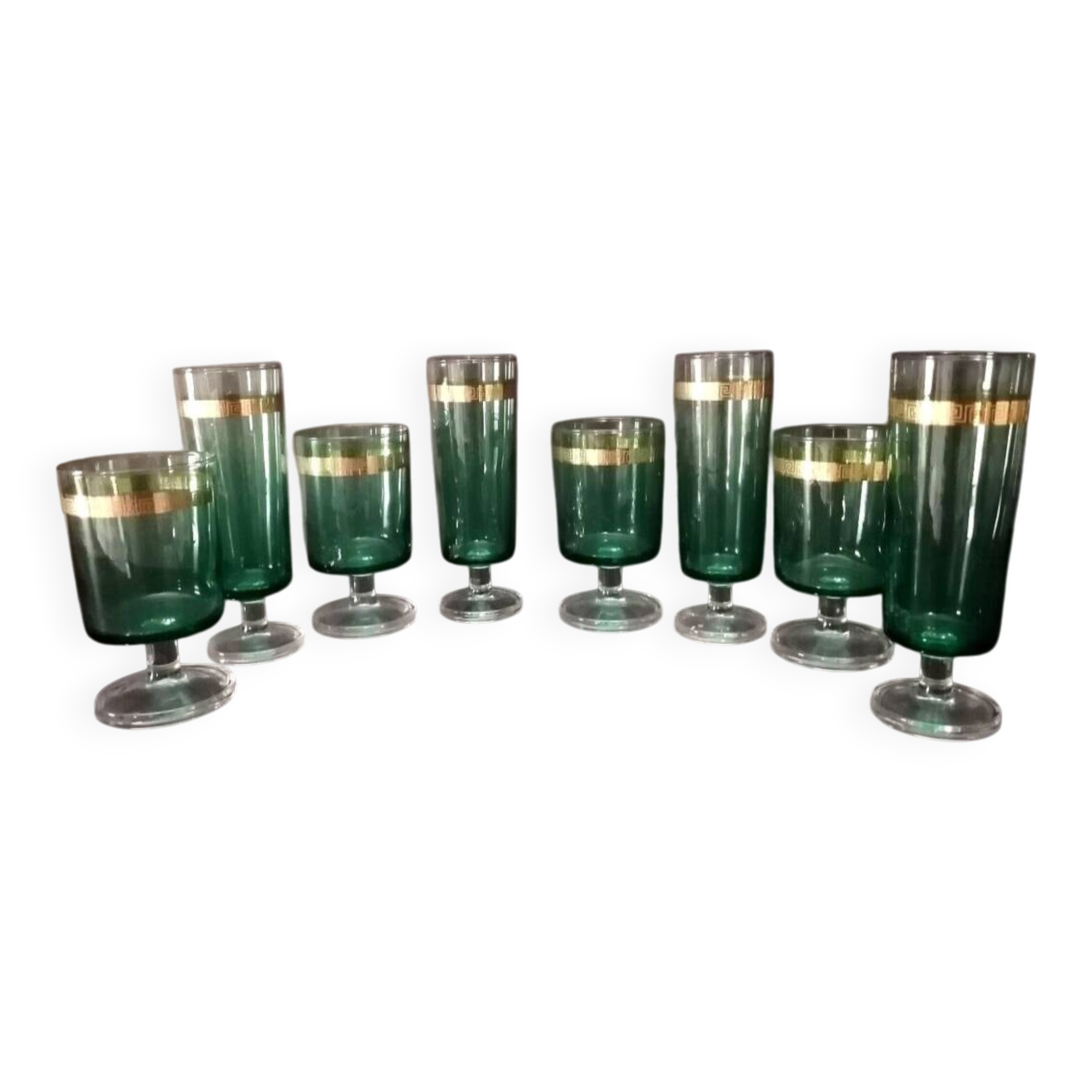 Set of Vintage Art Deco style Luminarc glasses.
