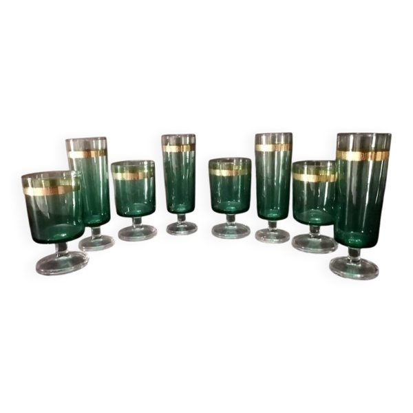 Set verres Vintage Luminarc de style Art Deco