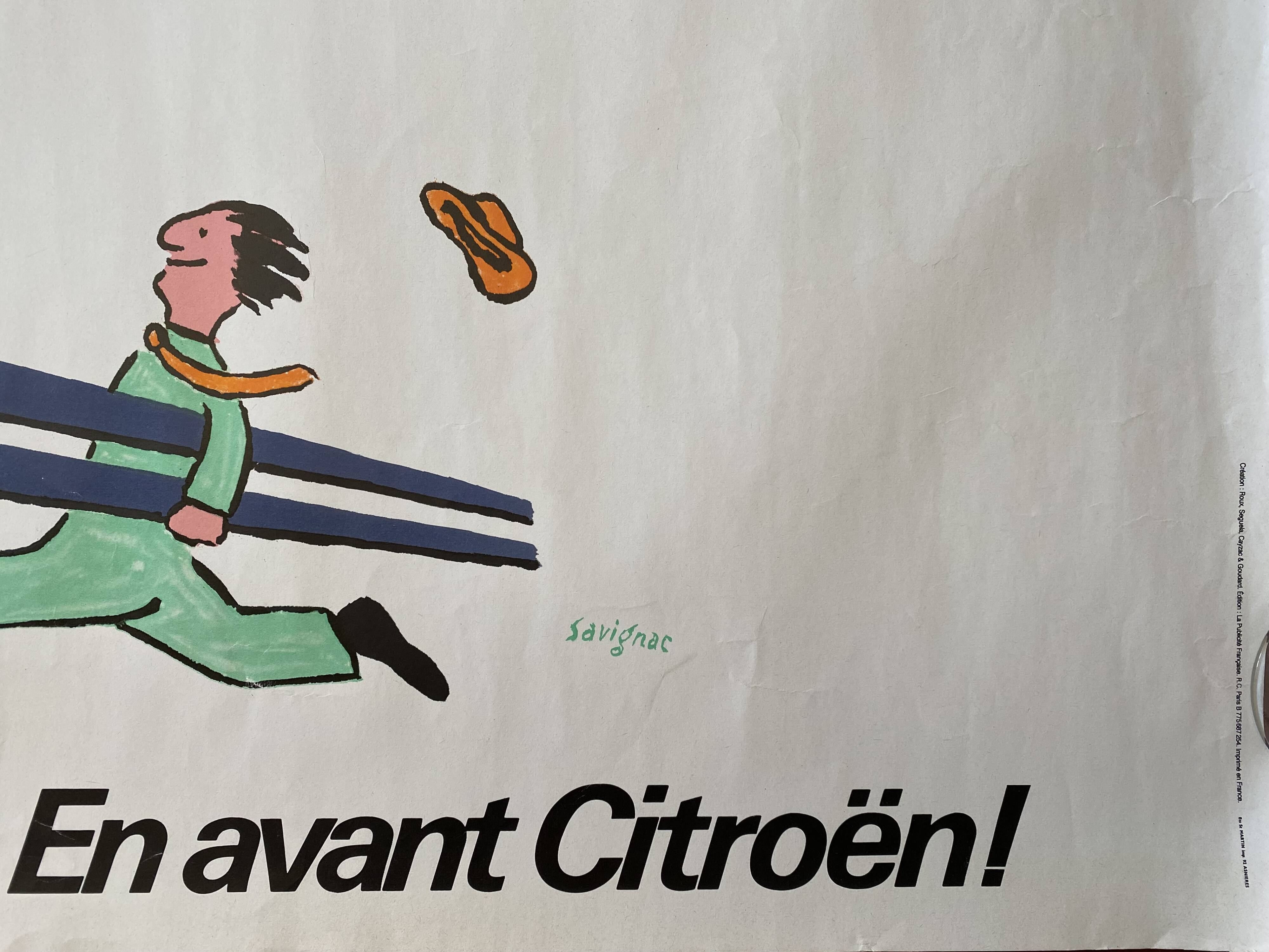 Original poster "En avant Citroën, les modèles 82" Raymond Savignac 58x77cm 1982
