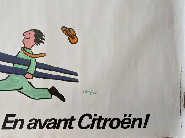 Affiche originale ''En avant Citroën, les modèles 82'' Raymond Savignac 58x77cm 1982
