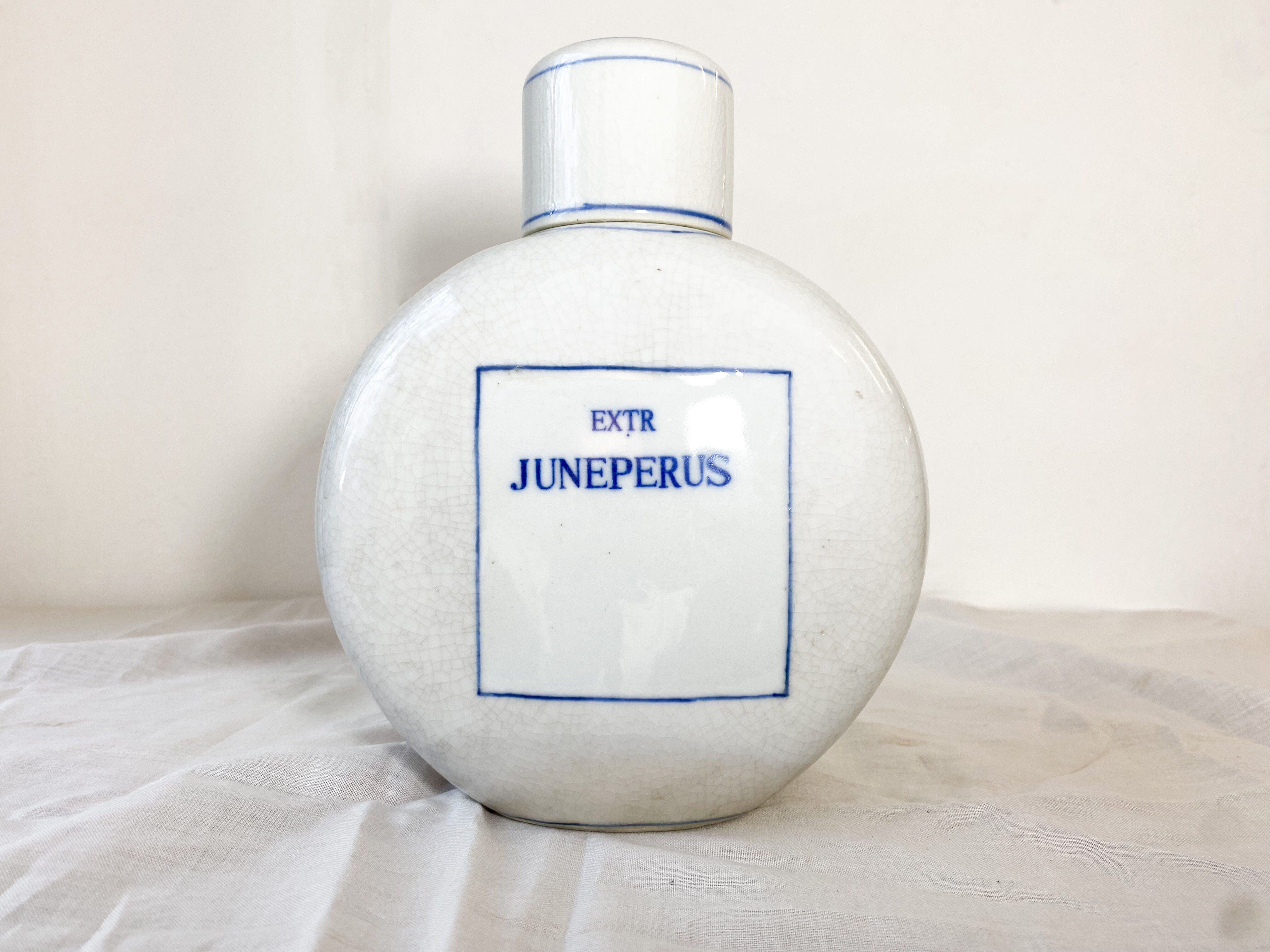 Lot de 2 pots à épices blanc et bleu en porcelaine