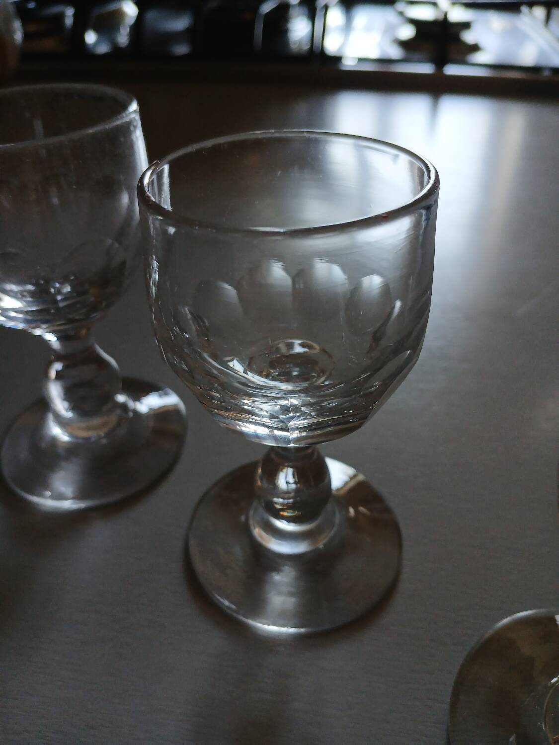 4 antique liqueur glasses