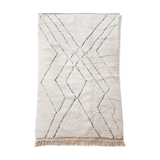 Moroccan Berber carpet blessed ouarain ecru patterned 254x144cm