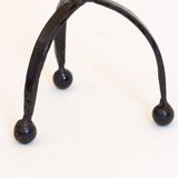 Tripod candle holder in black enamelled wrought iron, 1960s