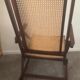 Folding wooden rocking chair and cannage from the 70s
