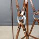 Table d'appoint en similicuir et fer dans le style de Jacques Adnet