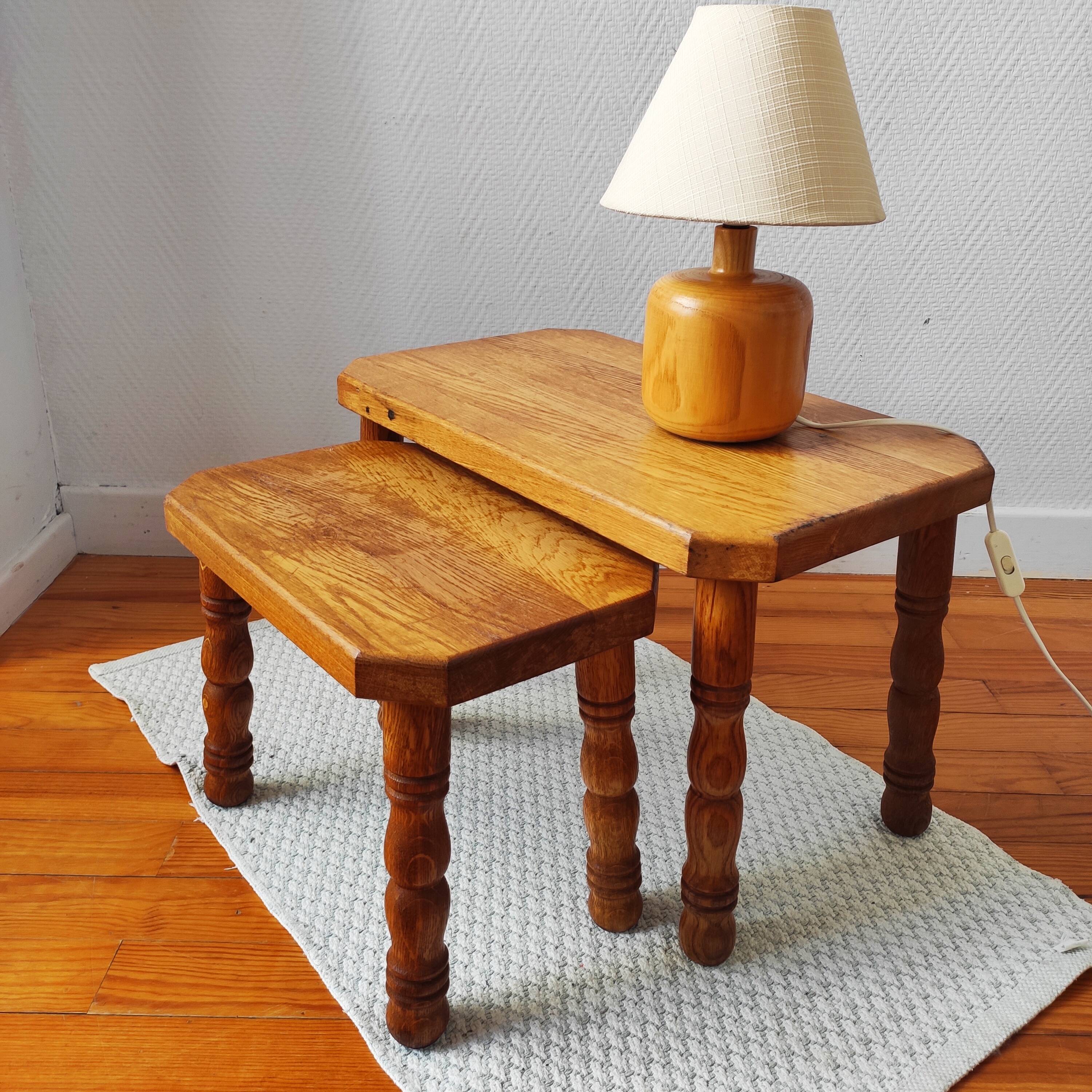 Danish nesting coffee tables in solid wood – Vintage