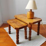 Danish nesting coffee tables in solid wood – Vintage