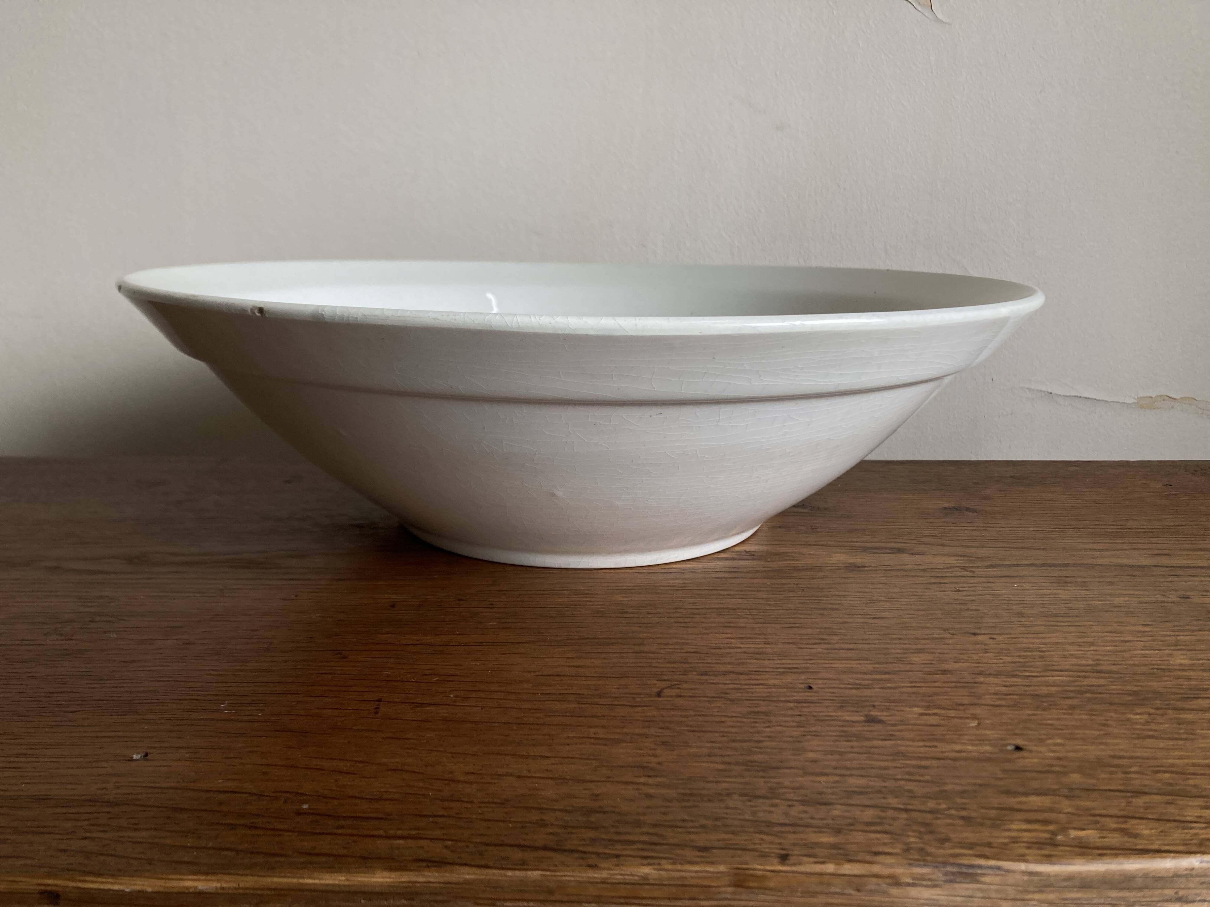 Ironstone salad bowl centrepiece Choisy 1900 white