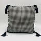 Square cushion, cover and insert, black and white. Model "Tatiana".
