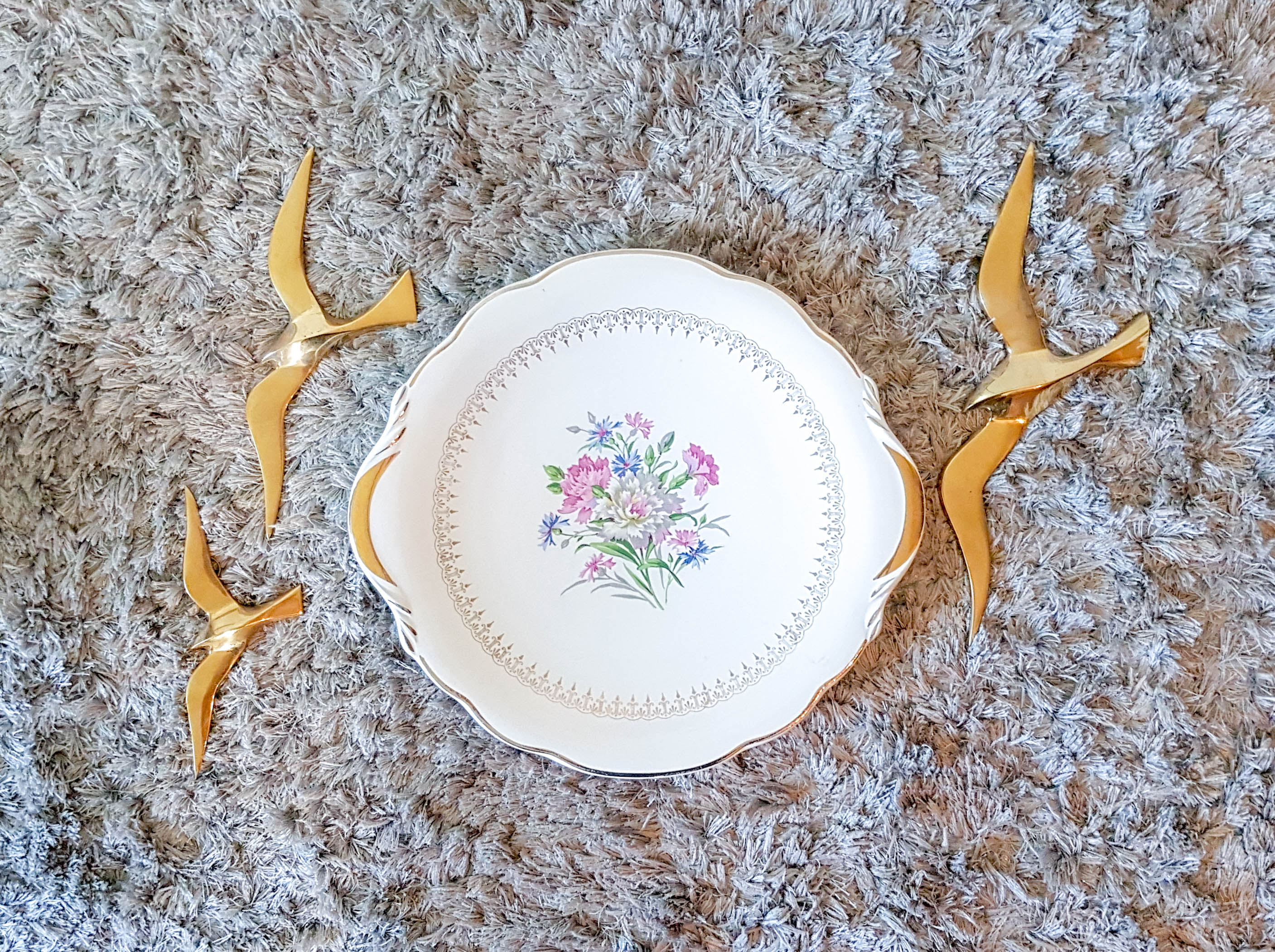 Digoin Sarreguemines "Lilitia" Large flat plate cake dish