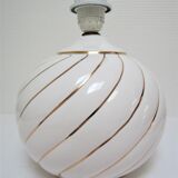 Ceramic lamp white and gold Italian design 70s / 80s