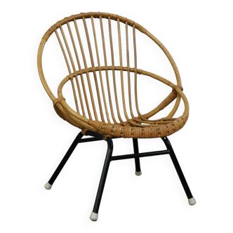 Vintage Rohe 1960s rattan children's chair