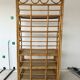 Vintage curved rattan shelf cabinet from the 60s