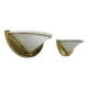 Pair of vintage wall lights, brass and opaline glass, Italy 1970