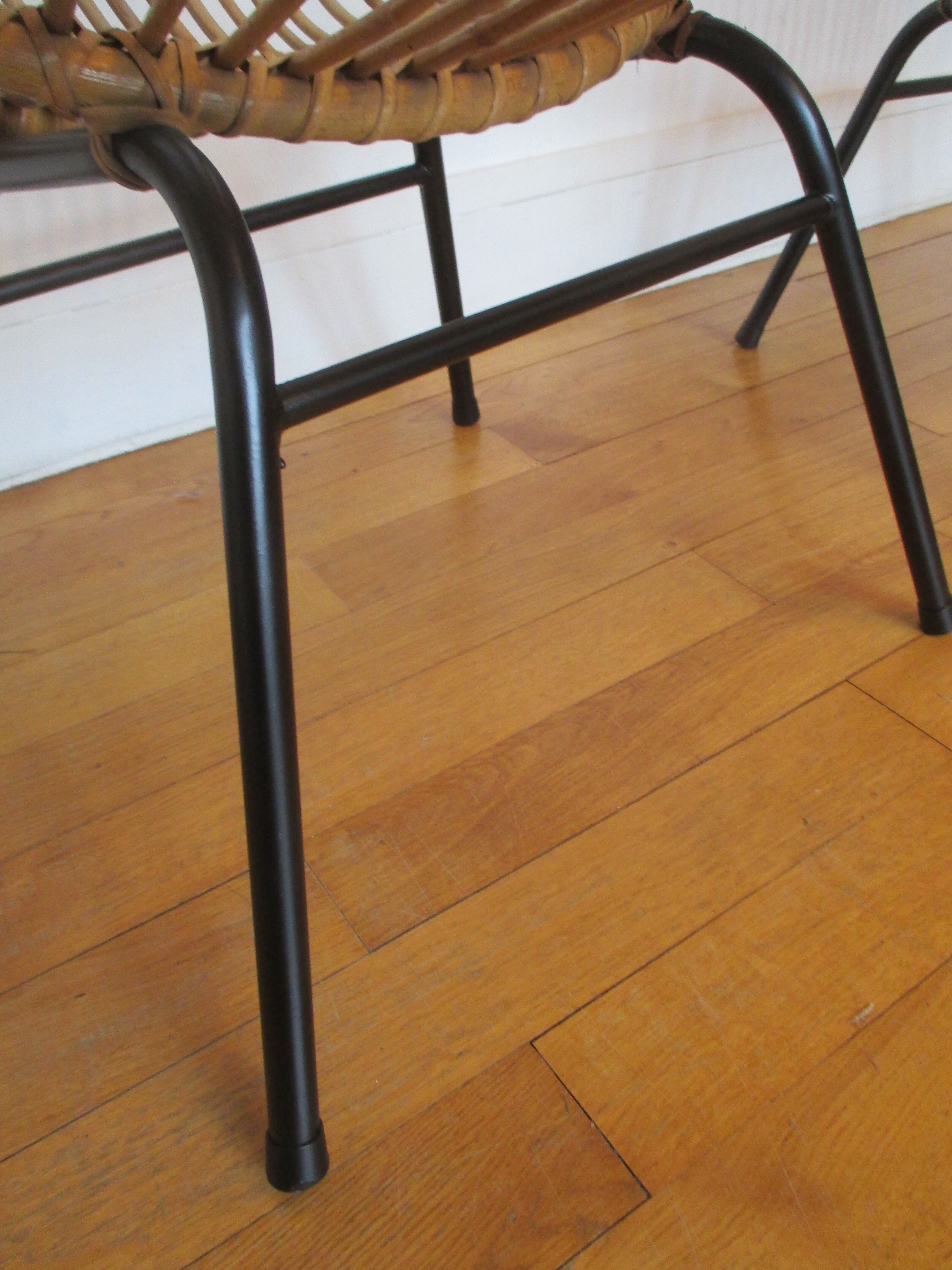 Shell armchairs in rattan and metal year 60