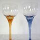 6 colorful vintage crystal wine glasses