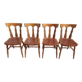 Set of 4 bistro bar chairs year 80 - 90 - wooden - baumann