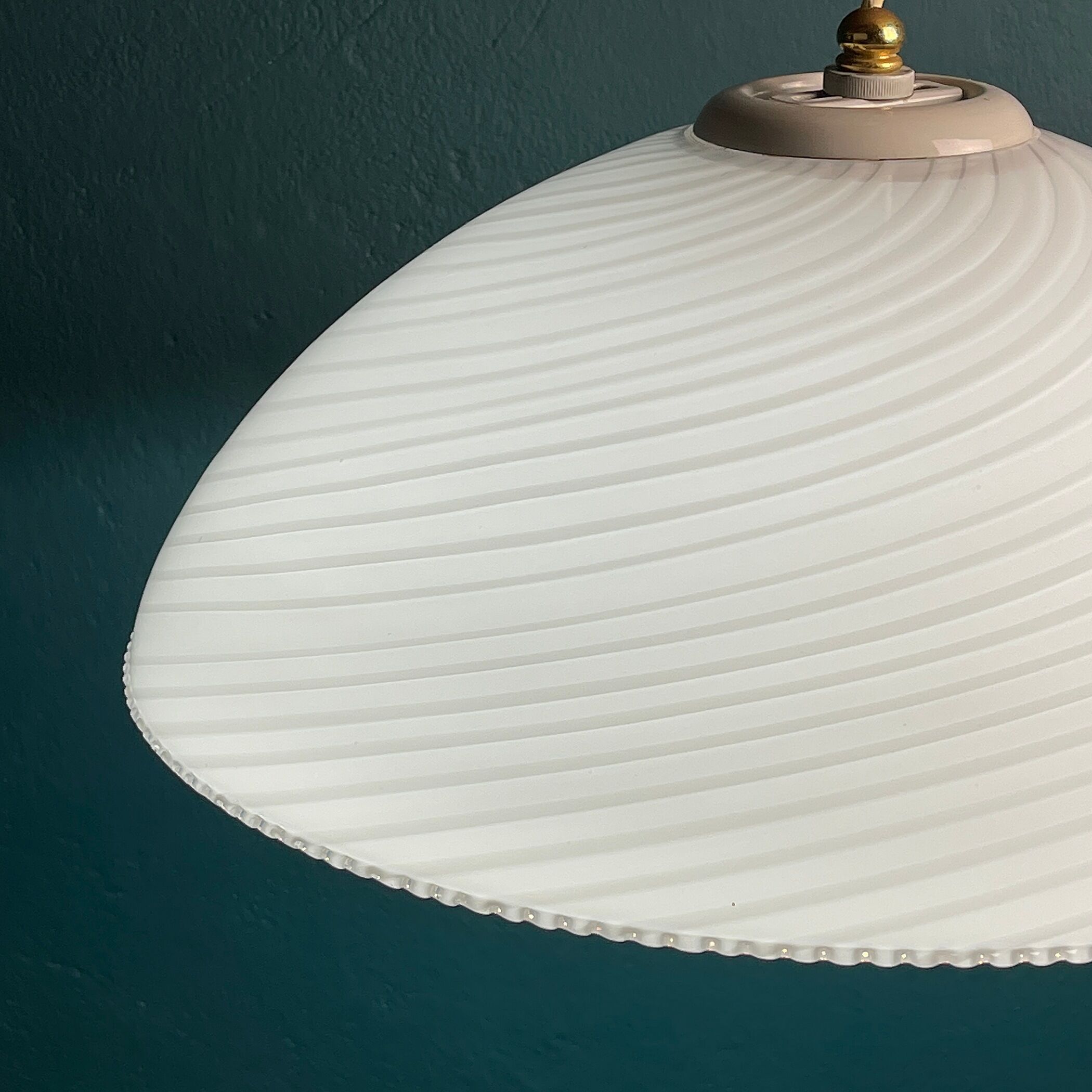 Vintage swirl murano glass pendant lamp Italy 1970s