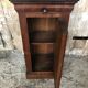 Bedside night table 19th century wood row of beads + black marble top #a637