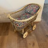 Christmas Pop-up 2022 -Vintage rattan doll stroller cradle