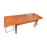 Vintage teak "portfolio" extendable table for 4 to 10 people - attributed to Niels Bach for Glostrup - Denmark 1960