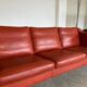 Vintage Danish mid-century Mogens Hansen 3 person cognac leather sofa