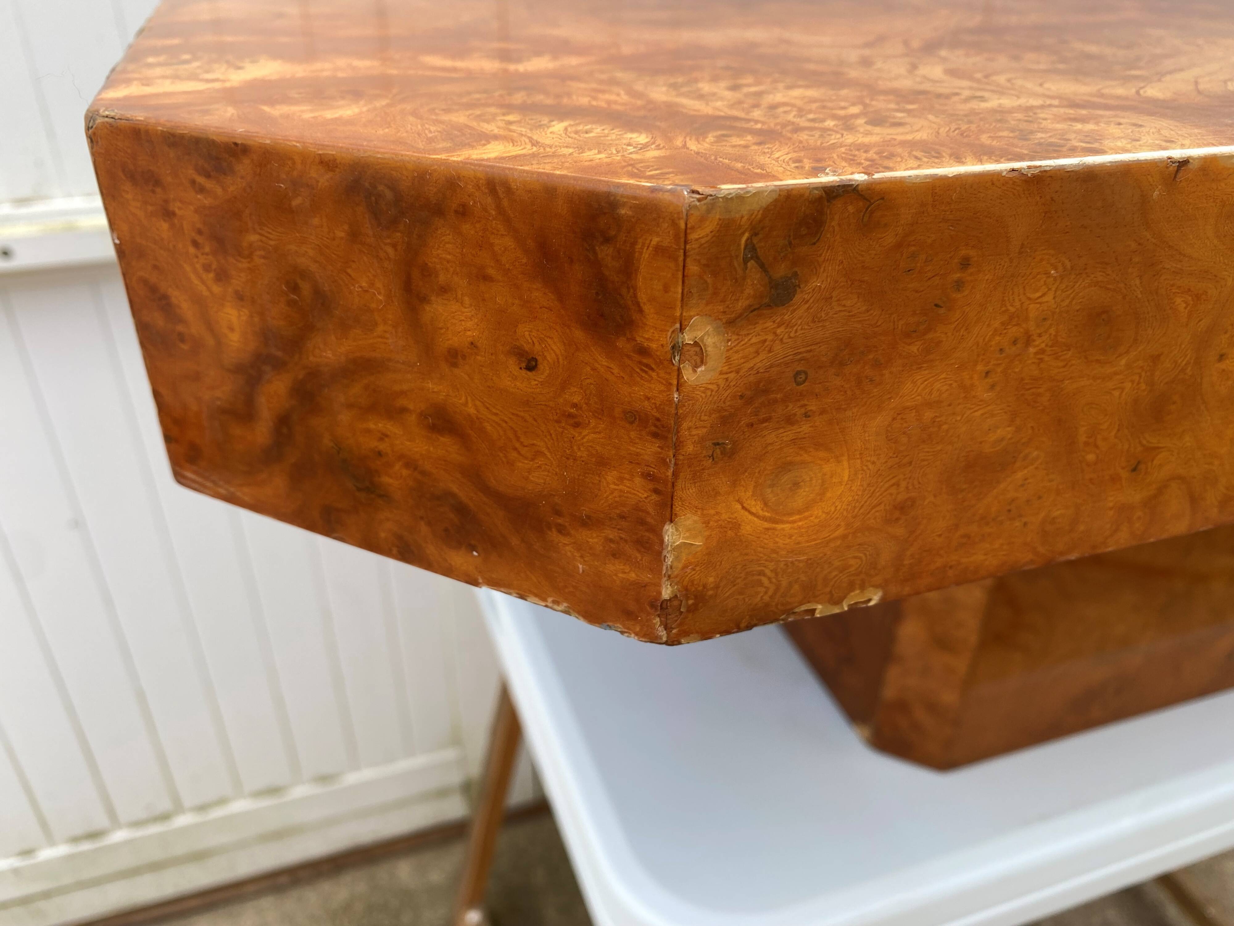 Elm burl coffee table/bar